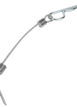 Introducing the AGCO Pin - Acw6669170, a metal safety wire key ring featuring a detachable clasp and loop securing mechanism.