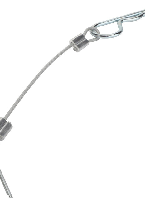 Introducing the AGCO Pin - Acw6669170, a metal safety wire key ring featuring a detachable clasp and loop securing mechanism.