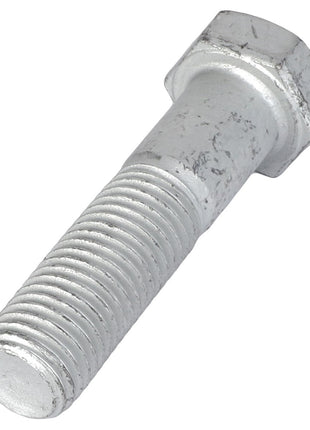 A close-up of an AGCO Hexagonal Head Bolt - Sn1753, showcasing its silver threading and hexagonal head, lying on a white background. No current product description available.