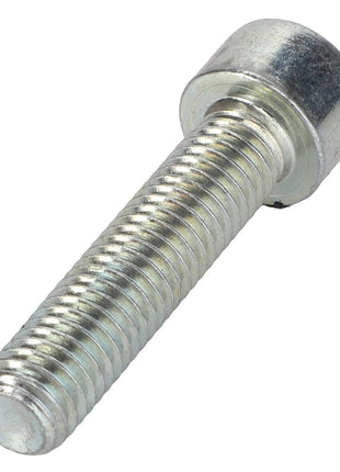 A shiny, cylindrical metal bolt with a hexagonal socket head and threaded shaft, oriented diagonally. This item is identified as AGCO | SOCKET HEAD BOLT - 0902-10-27-00 and is manufactured by AGCO. No current product description information is available for this item.