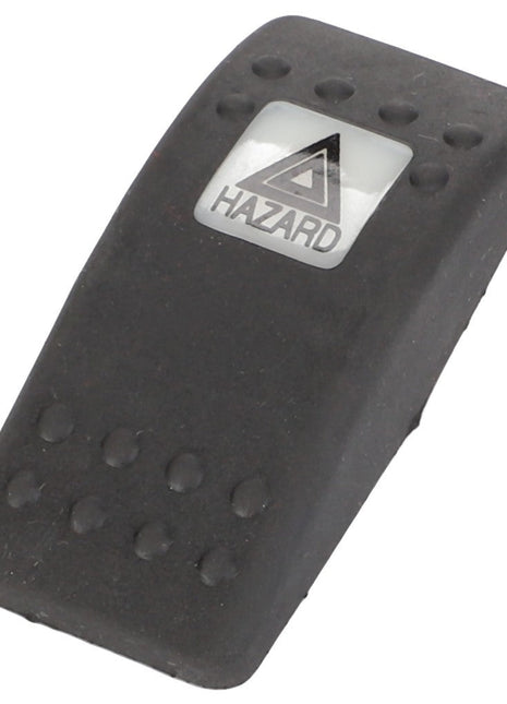 A black rubber footswitch cover labeled "Warning" with a triangular warning symbol, ensuring safety and durability. The product is AGCO's WARNING SWITCH - D45050052.