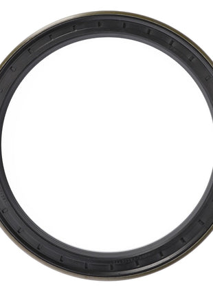 A close-up of a black circular mechanical gasket from AGCO, specifically the Shaft Seal - H524300020100, featuring an outer metallic ring and an inner rubber section.