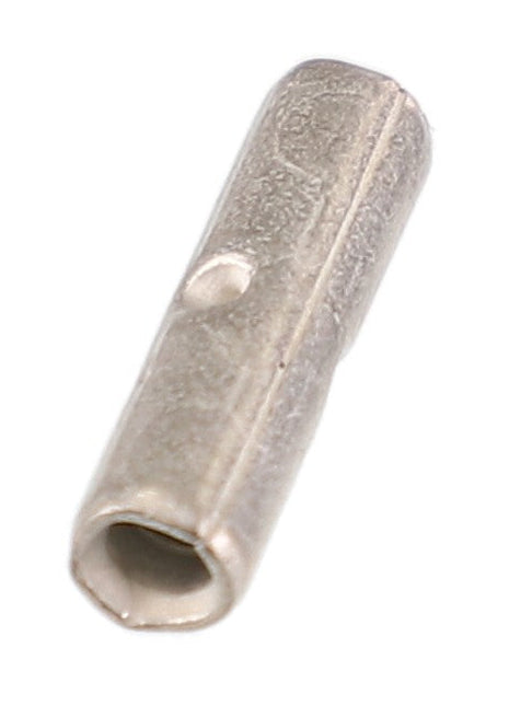 Product Description for AGCO | BUTTON - AG520099: Close-up of a small, cylindrical, metallic connector or crimp with a central hole, used in electrical or mechanical applications. This component is identified as the AGCO | BUTTON - AG520099 from the brand AGCO.