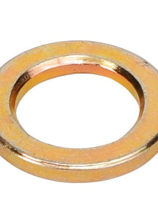 The AGCO | SPACER - ACW1921280, brought to you by the trusted brand AGCO, is a metallic washer featuring a golden finish. This spacer has a circular shape with a central hole. Currently, there is no additional product description information available beyond these details.
