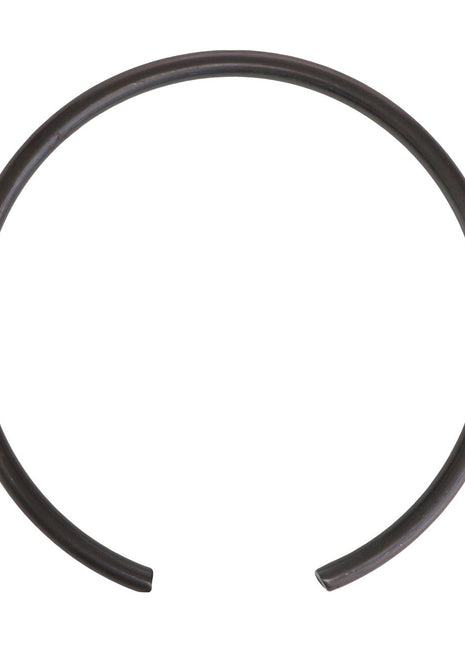 A black, open metal ring, the AGCO | RING - AL5016665 by AGCO, shapes a partial circle against a pristine white background, embodying sleek minimalism.