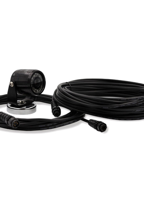 The AGCO KIT - AG-CK1P is a black surveillance camera that comes with a long coiled power cable featuring connectors at both ends. No additional current product description information is available.