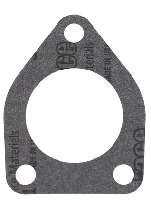 A gray AGCO gasket, V836329194, featuring three holes and text that includes the word "materials." No current product description available.