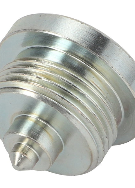 The AGCO | SCREW - F916961022080 is a metal threaded plug with a pointed tip, designed for sealing or closing off openings in machinery or pipelines. No current product description information is available.