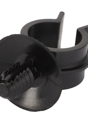 The AGCO | Clip - Acp0669790 from AGCO is a black plastic clip featuring a flat circular head, designed for securing objects or cables. No current product description available.