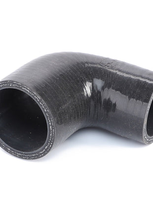 A black 90-degree elbow silicone hose connector, crafted from high-quality materials for reliable performance, displayed on a white background. This is the AGCO | Hose, For Air - Acp0329560 by AGCO.