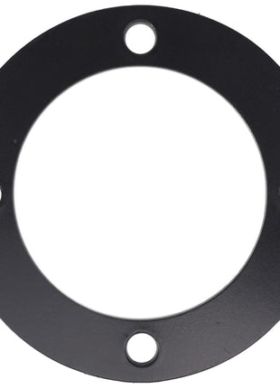 The AGCO Flange - E11328 is a black circular metal flange featuring four evenly spaced holes; no current product description information is available.