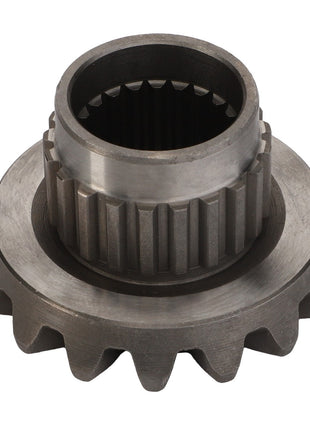 The AGCO Differential Bevel Gear - F270310020060, featuring a toothed edge and internal splines, is designed to optimize performance in your machinery. This genuine part from the AGCO collection ensures reliability and durability.