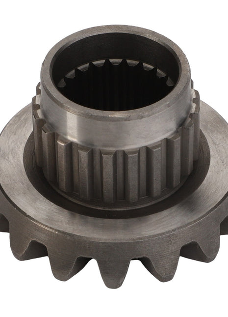 The AGCO Differential Bevel Gear - F270310020060, featuring a toothed edge and internal splines, is designed to optimize performance in your machinery. This genuine part from the AGCO collection ensures reliability and durability.