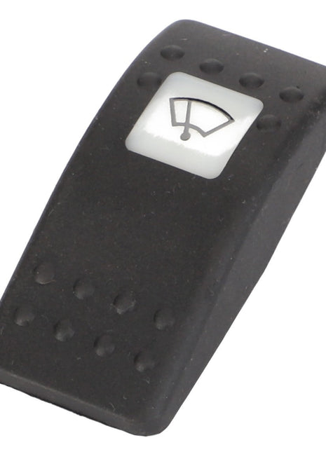 This AGCO window washer switch, model D45050018, is a black rectangular car switch featuring a windshield wiper symbol on a white background and currently has no product description information available.