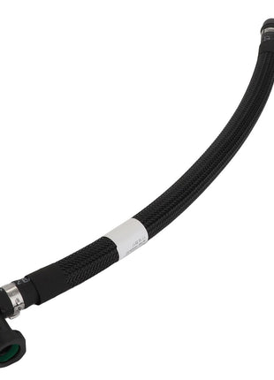 The AGCO Fuel Hose - Acw014453A is a premium black braided hose featuring angled connectors on both ends, designed for durability and efficiency. No current product description available.