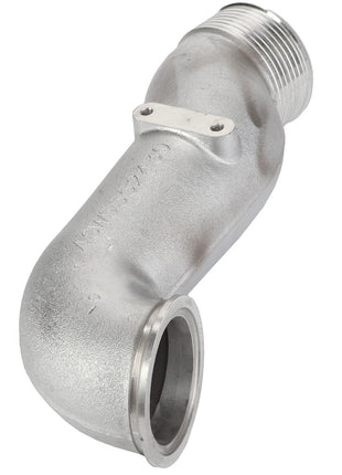 Image of an AGCO Air Pipe (Acw5552430) metal elbow connector with threaded ends, designed for plumbing or industrial use. No current product description information is available.