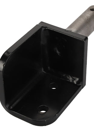 Introducing the AGCO Bracket - Acp0337290: a black metal bracket featuring two screw holes and a cylindrical attachment point. Brought to you by AGCO.