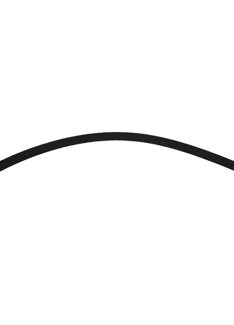 The AGCO | HYDR. HOSE - AL9032352 is a flexible black hose, measuring 599 mm in length, featuring 3/8" metal connectors on both ends—one straight and the other curved.