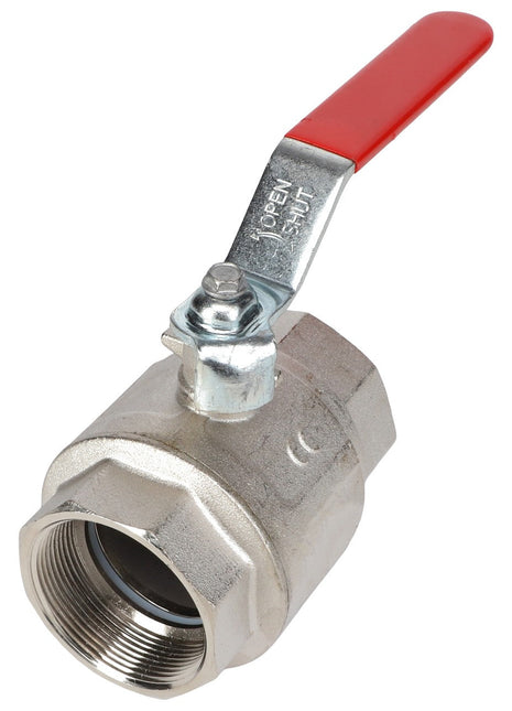 A ball valve from the AGCO brand, model AG334318, featuring a metallic body and a red lever handle in the open position. No additional product description information is currently available for this item.