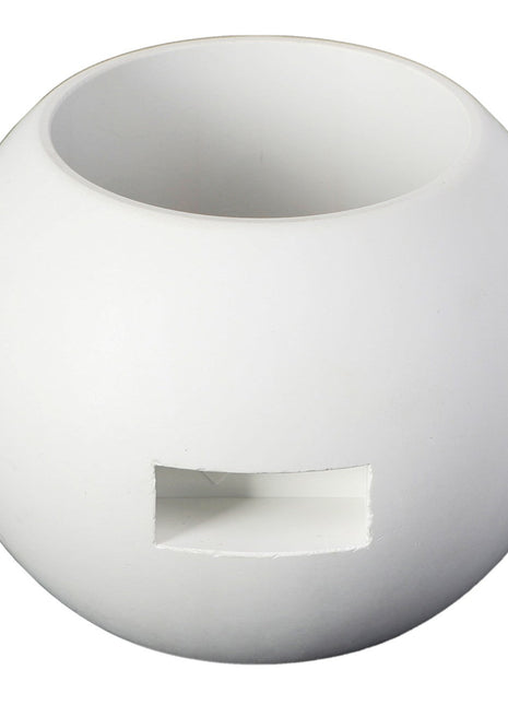 A white, round container with a flat base and a rectangular cutout on one side. Product Name: AGCO | Ball - Ag007567 from the brand AGCO.