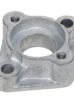 Photo of the AGCO retainer (model number AL521647), a metallic mounting bracket with a central circular hole and three additional holes for screws or bolts. The bracket features a roughly triangular shape with rounded edges. No current product description information is available.