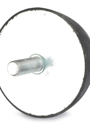The AGCO Shock Absorber, Mower Cutting Bar - Fel152136 is a black rubber stopper with a metal threaded rod protruding from its center, designed for peak efficiency and maximum uptime.