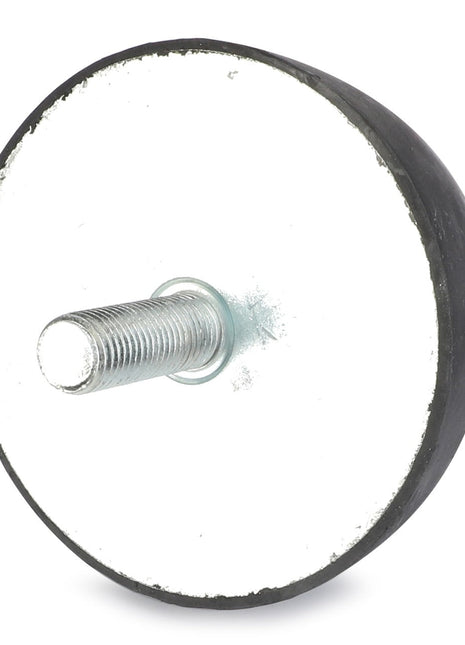 The AGCO Shock Absorber, Mower Cutting Bar - Fel152136 is a black rubber stopper with a metal threaded rod protruding from its center, designed for peak efficiency and maximum uptime.