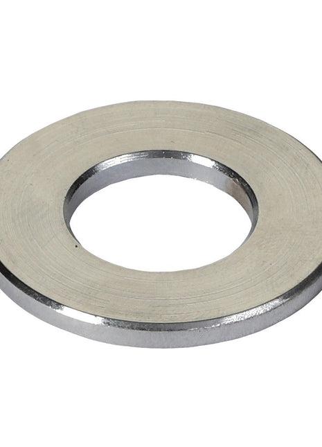 The AGCO Flat Washer - 3008768X1 is a circular metal washer with a central hole, commonly used in mechanical and industrial applications to distribute load or prevent loosening.