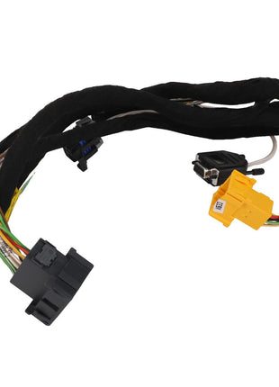 No current product description information is available for the AGCO | Auto-Guide Wire Harness - Acw2167320. However, it features a multi-colored, insulated wiring harness with multiple connectors attached, including a black and a yellow connector.