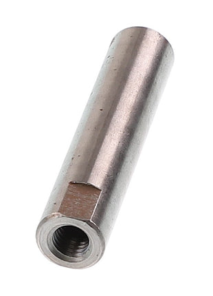 A cylindrical metal spacer with a threaded hole on one end and a flat section on the opposite end, designed for use in Massey Ferguson models, is available as AGCO | Clevis Pin - 3784976M2 from the brand AGCO.