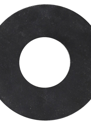 The AGCO Washer - Acw1724630, a black flat circular washer featuring a large central hole, is set against a stark white background.