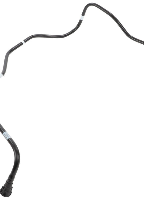 The AGCO Tube - Acw0150080 is a black, curved automotive brake line with various bends and contours, featuring connectors at both ends.