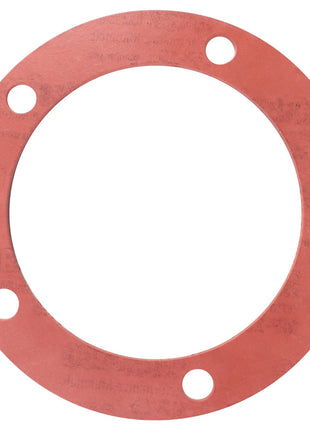 A round, flat, red AGCO flange gasket (model CH215-9463) featuring five equally spaced holes around its perimeter.