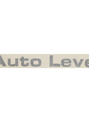 A white sign in the shape of a rectangle, featuring "Auto Level" written in gray, uppercase letters is displayed. The product name is AGCO | DECAL - D49130007 by AGCO. Product description details are currently unavailable.
