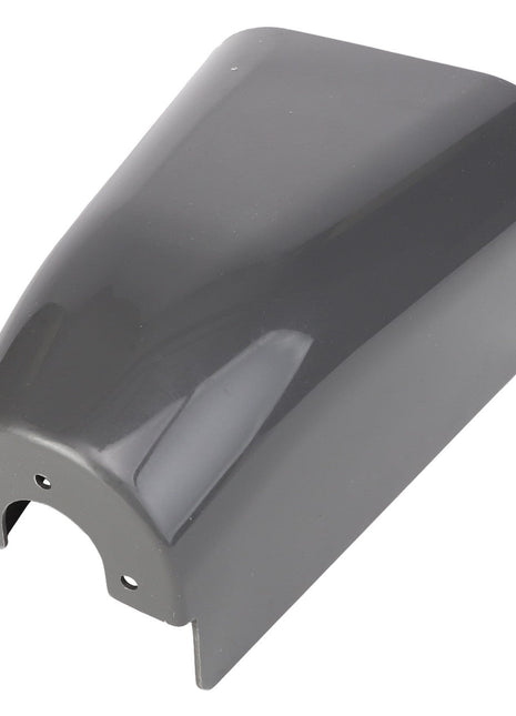 The AGCO Drive Shield - Acx2727810 is a glossy, dark gray piece of formed plastic with a smooth, angular shape. It features cutouts and has a curved edge at one end. No information is available on its specific use or origin.