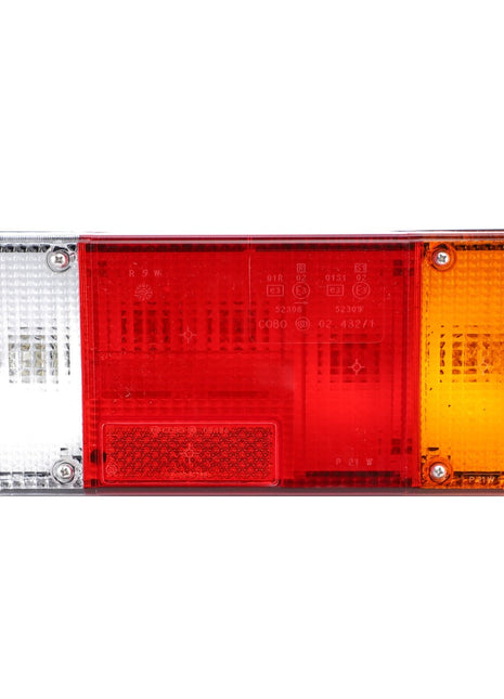 AGCO's Combination Light (Rear, Right Side) - AG516567 features clear, red, and amber sections for optimal illumination when indicating braking, reversing, and turning signals. Built with durable quality, this component is likely used for AGCO Genuine Lighting Parts.