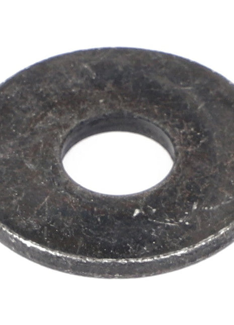 The AGCO Flat Washer (Model: Acw0988130) is a metal washer featuring a central hole, designed by AGCO for use in mechanical assemblies to evenly distribute the load of a threaded fastener.