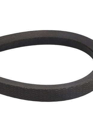 Close-up of the AGCO | BELT - D41990035, a black rubber V-belt with a textured surface. The belt is partially looped, highlighting its thickness and edges. No current product description information is available for this AGCO brand belt.