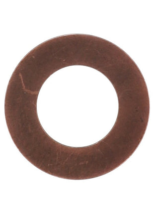 Viewed from directly above on a white background, the AGCO | DISC - F718960030070 is a round, flat copper washer with a central hole—a small but essential component in maintaining the reliability of your Massey Ferguson MF tractor.