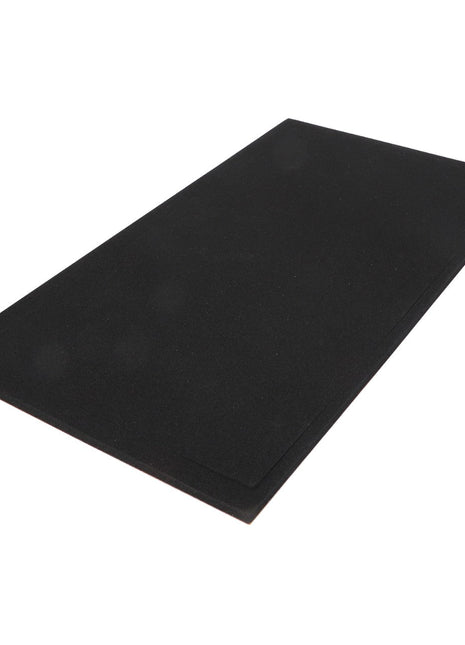 The AGCO Gasket, Cab Roof Cladding - 3787141M1, a black rectangular foam sheet perfect for high-performance applications, is showcased against a white background.