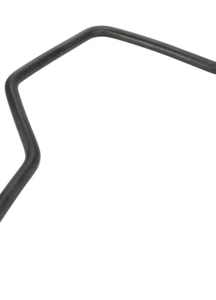 No current product description information is available for the AGCO | Hose - Acw0351410 by AGCO, a black metal automotive hose featuring multiple bends and cylindrical openings at both ends.