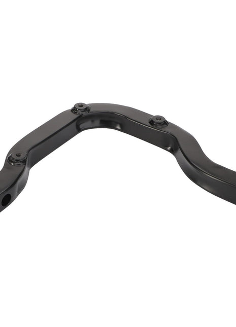 The AGCO | Shield Bracket - ACW0763700 is a black, metal bracket featuring three mounting holes and a bent shape.