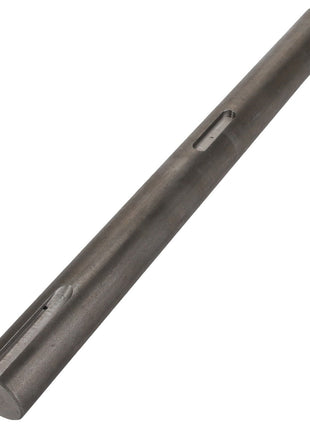 A cylindrical metal rod known as the AGCO SHAFT - D26747183, featuring two elongated holes situated along its length. This product is offered by the brand AGCO.