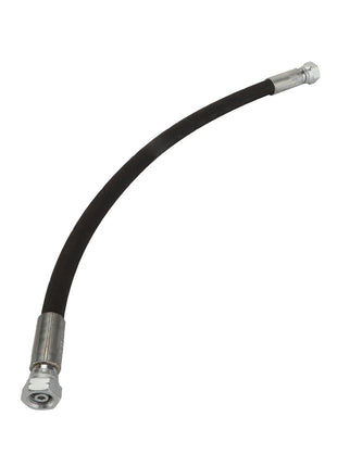 A slightly curved black rubber hydraulic hose, identified as the AGCO Hose - Acp0670070, featuring robust metallic connectors on both ends.