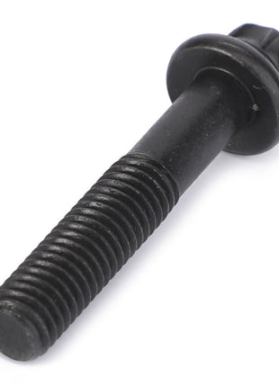 An AGCO Screw - Acp0153160, featuring a black hex head with a threaded shaft and an unthreaded section, is depicted against a white background.