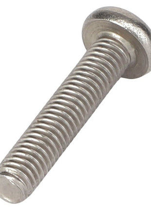 A close-up of the AGCO | SCREW - AG125899, a silver metal screw with a rounded head and threaded body.