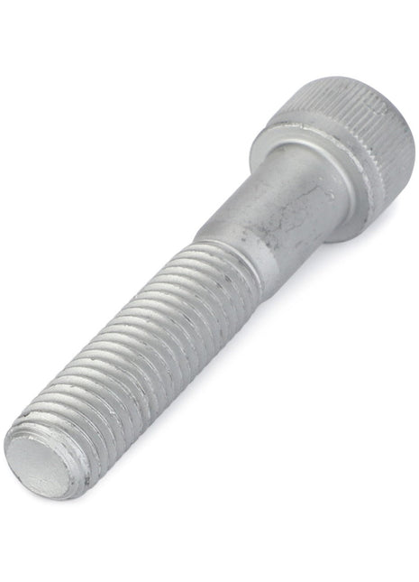 A close-up image of the AGCO | Hex Socket Screw - La14422634, featuring a silver metal bolt with a knurled head and threaded body. The screw is positioned at a slight angle on a white background.