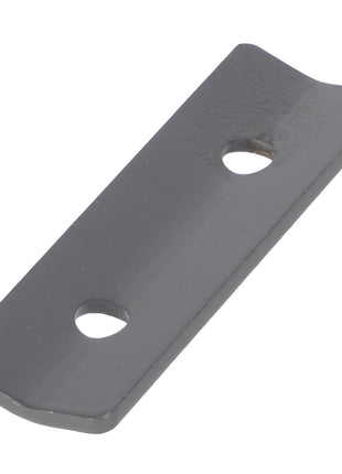 The AGCO Holder - Acx2545970 is a rectangular, dark grey metal plate with two holes positioned along its length.