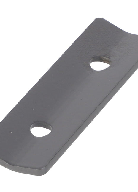 The AGCO Holder - Acx2545970 is a rectangular, dark grey metal plate with two holes positioned along its length.