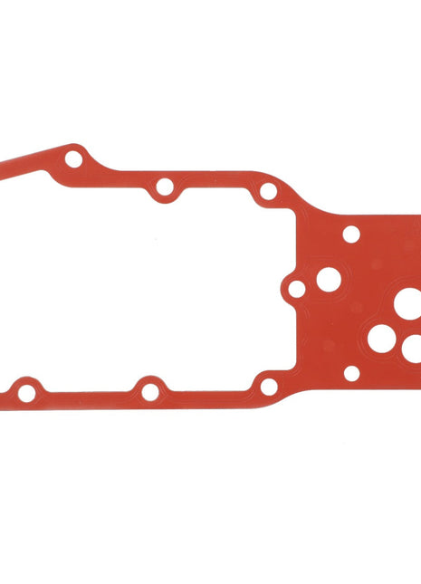 The AGCO | Gasket - La2830559 is a red gasket with multiple holes and an irregular shape, designed specifically for effective sealing purposes.